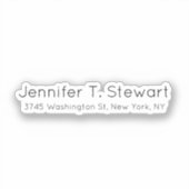 Weiß Beruflich Elegant Simple Aufkleber (Vorderseite)