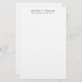 Weiß Beruflich Elegant Simple Briefpapier (Vorne/Hinten)