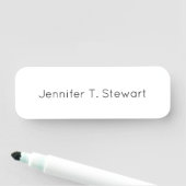 Weiß Beruflich Elegant Simple Namensschild (Beispiel)