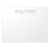 Weiß Beruflich Elegant Simple Notizblock (Vorderseite)