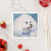 WEISS BICHON FRESE PAPIER NAPKINS SERVIETTE (Beispiel)
