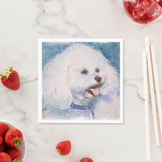 WEISS BICHON FRESE PAPIER NAPKINS SERVIETTE (Beispiel)