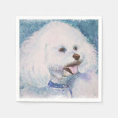 WEISS BICHON FRESE PAPIER NAPKINS SERVIETTE (Vorderseite)