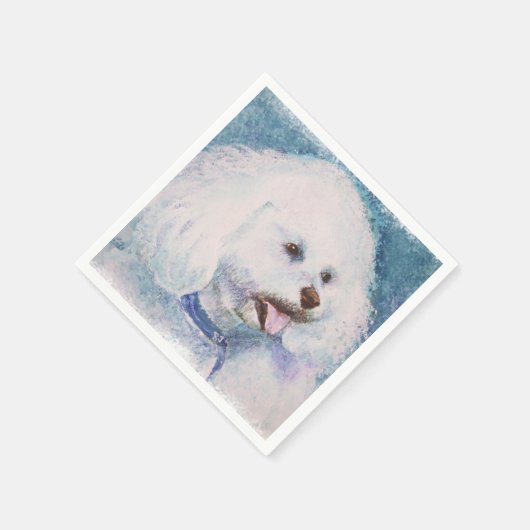WEISS BICHON FRESE PAPIER NAPKINS SERVIETTE (Ecke)