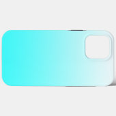 Weiß bis Aqua Blue Gradient Case-Mate iPhone Hülle (Rückseite (Horizontal))