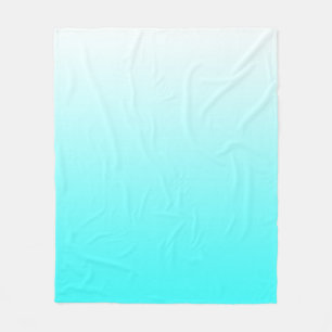 Weiß bis Aqua Blue Gradient Fleecedecke