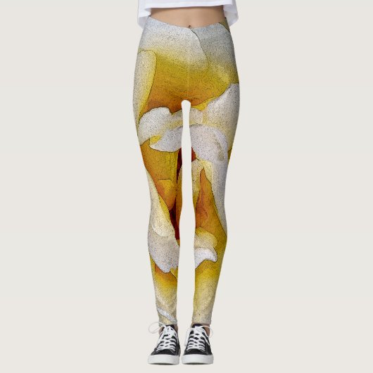 Weiß bis Gelb Leggings (Vorderseite)
