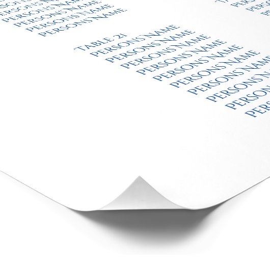 Weiß-Blau-Blüh-Sitzplan Poster (Ecke)