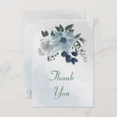 Weiß & Blau Dankeskarte (Vorne/Hinten)