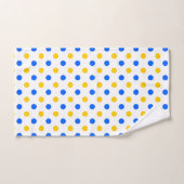 Weiß Blau Gelb Punkte Design Badhandtuch Set (Handtuch)