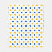 Weiß Blau Gelb Punkte Design  Fleecedecke (Vorderseite)