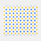 Weiß Blau Gelb Punkte Design  Fleecedecke (Vorderseite (Horizontal))
