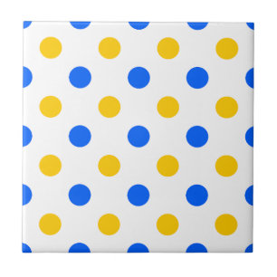 Weiß Blau Gelb Punkte Design  Fliese