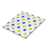 Weiß Blau Gelb Punkte Design  Fliese (Seite)