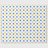 Weiß Blau Gelb Punkte Design Geschenkpapier (Flach)