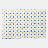 Weiß Blau Gelb Punkte Design  Geschirrtuch (Horizontal)