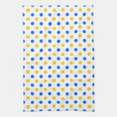 Weiß Blau Gelb Punkte Design  Geschirrtuch (Vertikal)