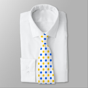 Weiß Blau Gelb Punkte Design Krawatte