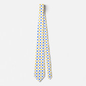 Weiß Blau Gelb Punkte Design  Krawatte (Vorderseite)