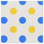 Weiß Blau Gelb Punkte Design Stoff (Nahaufnahme)