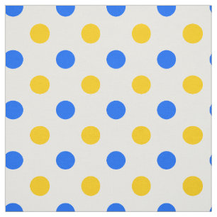 Weiß Blau Gelb Punkte Design Stoff