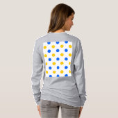 Weiß Blau Gelb Punkte Design T-Shirt (Schwarz voll)