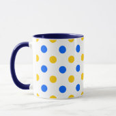 Weiß Blau Gelb Punkte Design  Tasse (Links)
