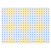 Weiß Blau Gelb Punkte Design Tischdecke (Vorderseite (Horizontal))
