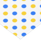 Weiß Blau Gelb Punkte Design Tischdecke (Schrägansicht)