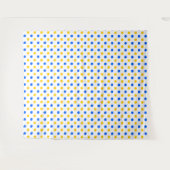 Weiß Blau Gelb Punkte Design Wandteppich (Vorderseite (Horizontal))
