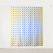 Weiß Blau Gelb Punkte Design Wandteppich (Vorderseite)