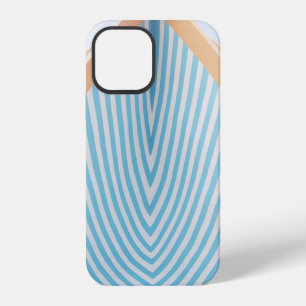 Weiss-blau gestreifte Illustration iPhone 12 Hülle
