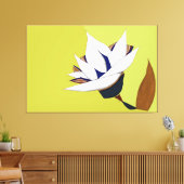 WEISS, BLAU, GOLD LOTUS LEINWANDDRUCK (Insitu (Wohnzimmer))