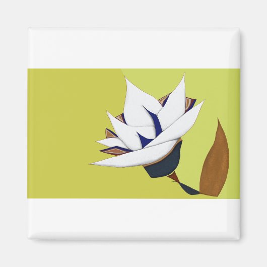 WEISS, BLAU, GOLD LOTUS MAGNET (Vorne)