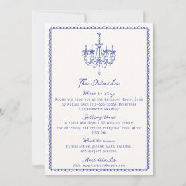 Weiß blau, handgezogene Gehäusekarte Save The Date