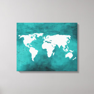 Weiß/Blau-Karte Leinwanddruck