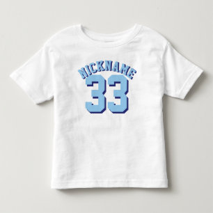 Weiß & Blau Kleinkind Sports Jersey Design T-shirt