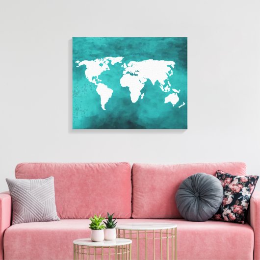 Weiß/Blau Leinwanddruck (Insitu (Wohnzimmer))