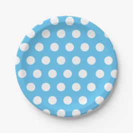 Weiß & blau Mittelgroße Polka Dot Chic Pappteller