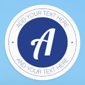 Weiß & blau Monogram oder Logo hinzufügen Waterpro Etiketten