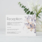WEISS & BLAU PATELE BLUMENELEGANTER EMPFANG EINLADUNG (Stehend Vorderseite)