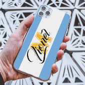 Weiß & blau Streifen Farbige Individuelle Name-Mon Case-Mate iPhone Hülle