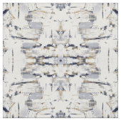 Weiß Blau und Gold Pinselstriche Stoff (Muster)