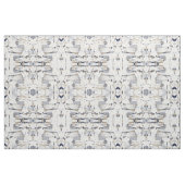 Weiß Blau und Gold Pinselstriche Stoff (Fat Quarter (45,7 x 55,9 cm))