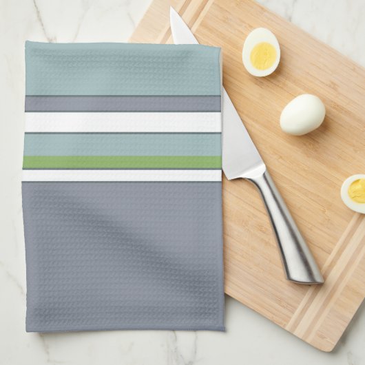 Weiß Blau und Grau Geschirrtuch (Viertel Falte)