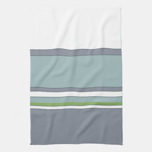 Weiß Blau und Grau Geschirrtuch (Vertikal)