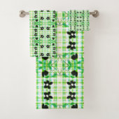 Weiß, blau und grün Kariert Badhandtuch Set (Insitu)