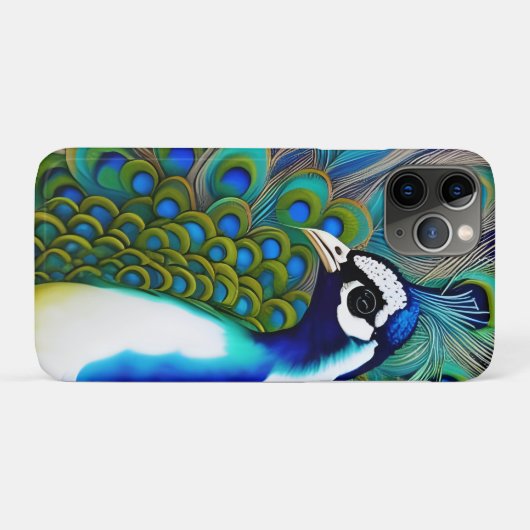 Weiß blau und grün Piebald Peacock Case-Mate iPhone Hülle (Rückseite (Horizontal))