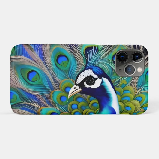 Weiß blau und grün Piebald Peacock Case-Mate iPhone Hülle (Rückseite (Horizontal))