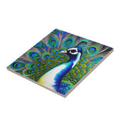 Weiß blau und grün Piebald Peacock Fliese (Seite)